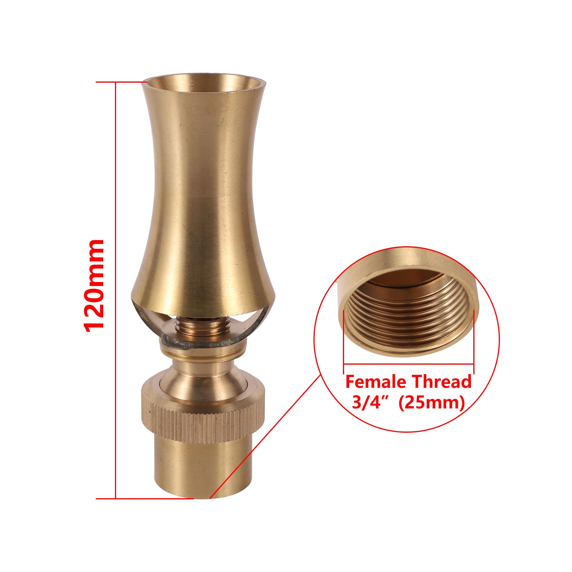 

Brass Bubbler Jet Fountain Cedar Air-Blended Bubbling Fountain Nozzle Garden Tank Pond Landscape Decoration Fountain 3/4 1 1.5 2