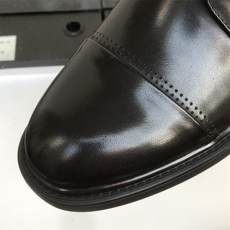 High-End Triple Joint Leather Shoes Men'S Leather Breathable Dress Business Casual Suit Commuter Work Shoes Men'S Wedding Shoes