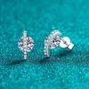 Elegant 2ct Moissanite Stud Earrings Women Sterling Micro Pave With Circular Design Daily Wear Fashion Jewelry