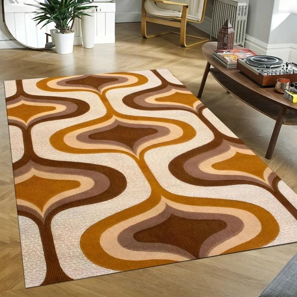 

Abstract Geometric Pattern Rug Colorful Shapes Non Slip Mat for Living Room Bedroom Home Decor Bold Minimalist Art Perfec 40X60CM