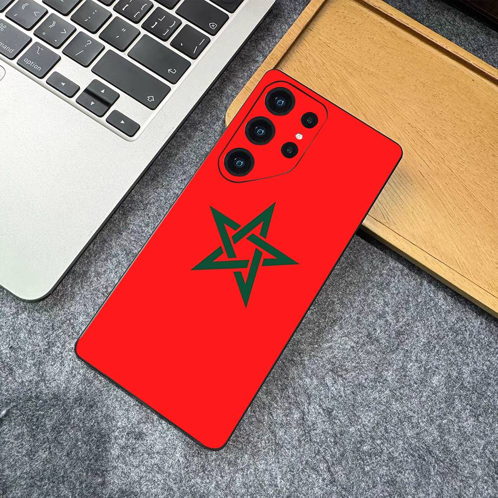 Morocco Map Flag Phone Case For Samsung S 24 Fe 25 Ultra Plus 20 Lite 21 30 22 23 24 22 Ultra 5G Fundas