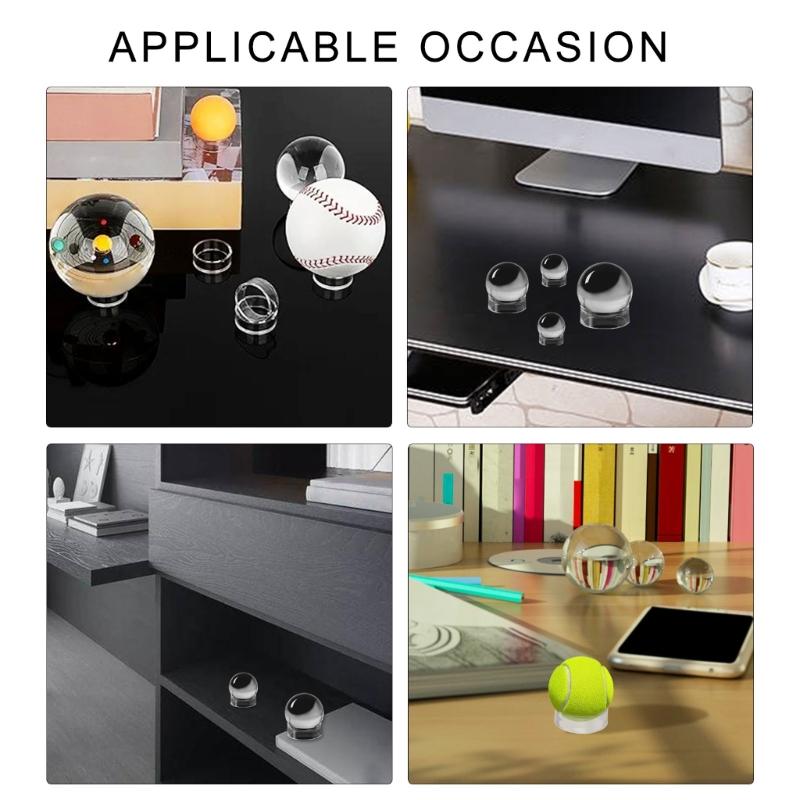 10Pcs Clear Baseball Stand Holder Plastic Round Display Stand Clear Rings Sphere Stand Plastic Baseball Display Holder