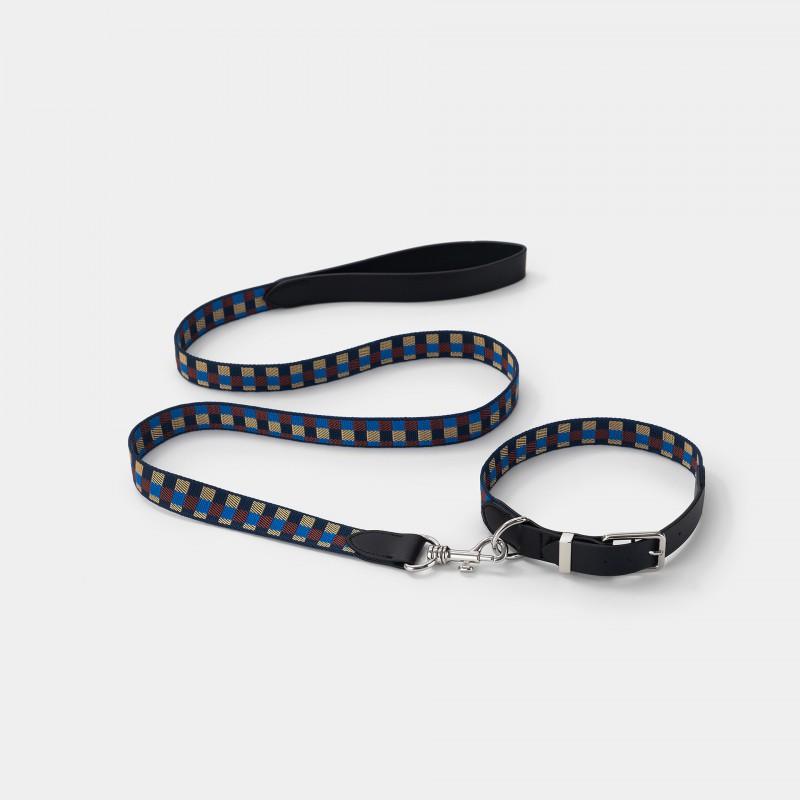 Luxury INS Style Dog Collar Leash Set Soft Webbing With Genuine Leather Small Medium Large Dogs