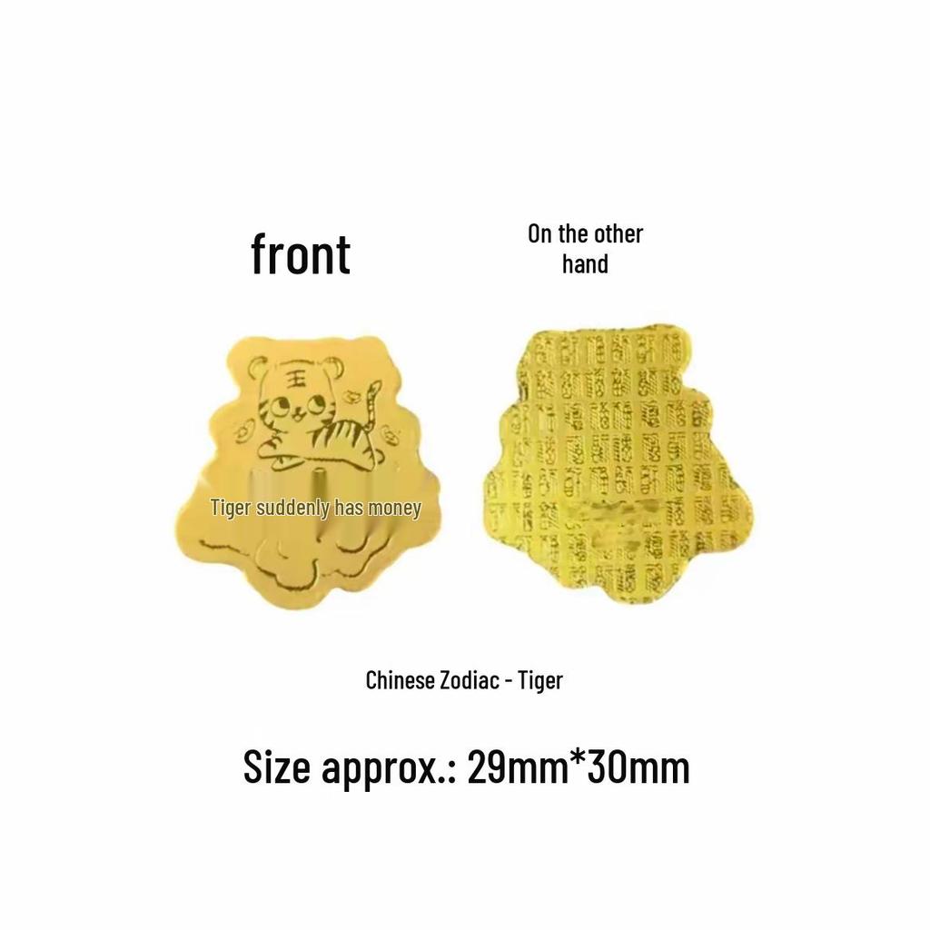 Authentic 999 Pure Gold Zodiac Mobile Phone Sticker with Certificate