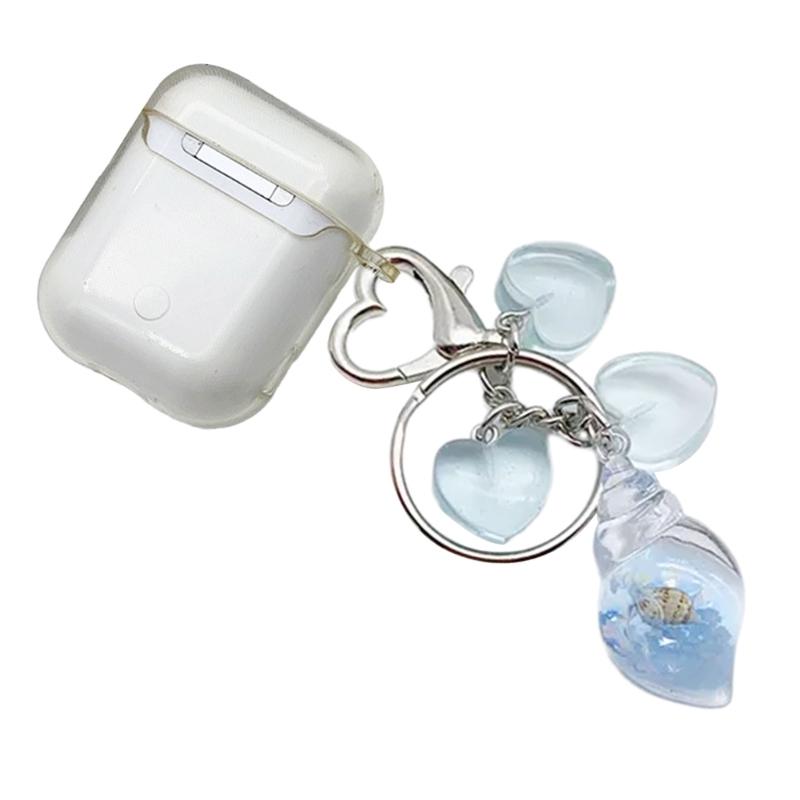 Fashionable Conch Keychain Bag Purse Adornment Stylish Heart Key Holder Cute Backpack Accessory Perfect for Any Occasion