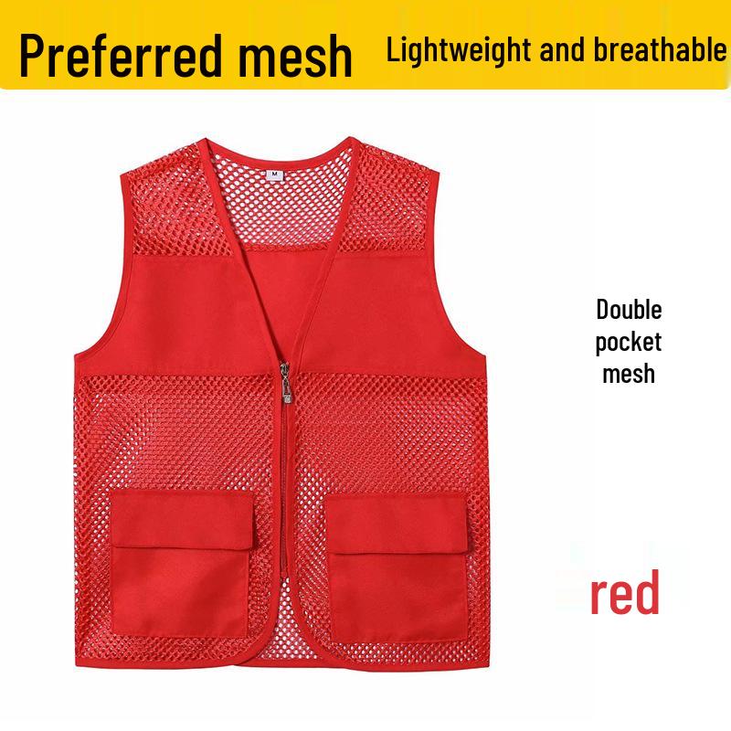 Custom Mesh Breathable Volunteer Vest with Logo for Events and Workwear