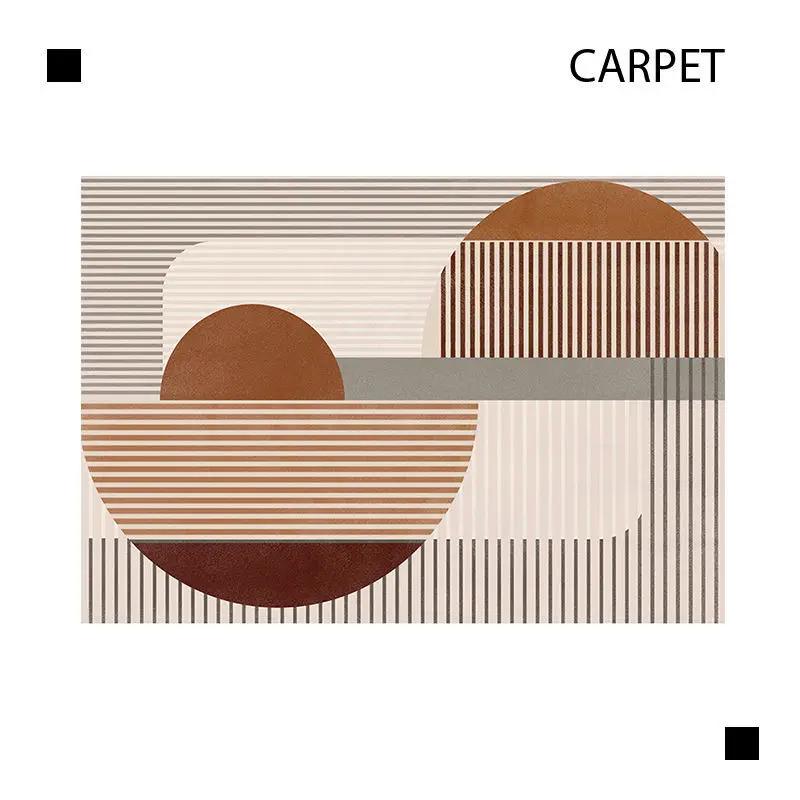 Nordic Modern Minimalist Living Room Carpet Abstract Non-slip Luxury Bedroom Rug Home Decoration Fluffy Square Vortex Mat