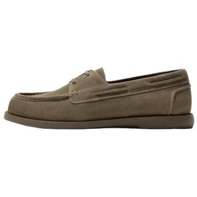 Moda Pelle Versatile Scarpe da Barca Scarpe Uomo Grigio Marrone 2408620131