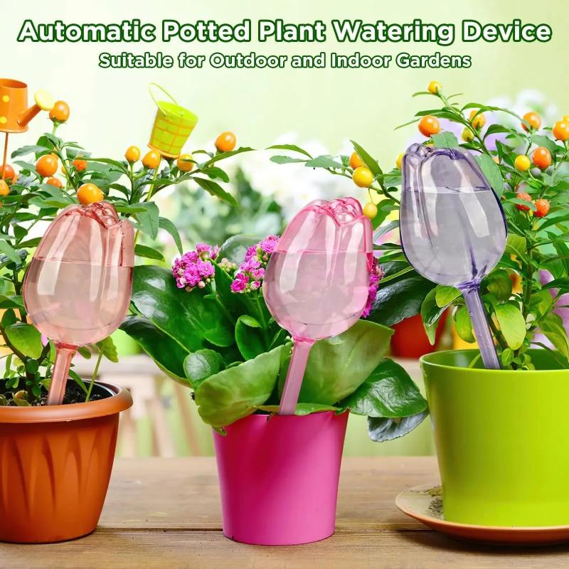 Plant Watering Globes Planter Insert Spikes Devices Large Flower Shape Automatic Plastic Self Drip Indoor Outdoor Tool
