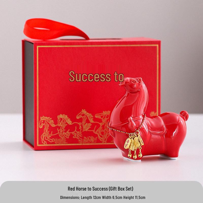 

Ceramic Cultural Horse Ornament: Creative New Year & Spring Festival Gift, High-End Business Souvenir