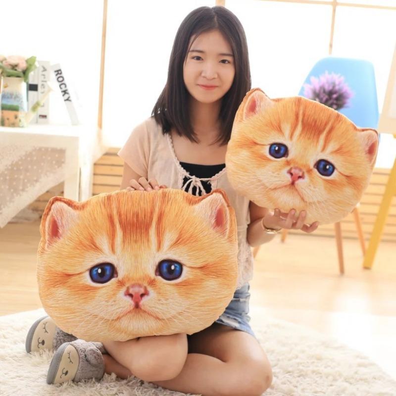 40cm Cat Pillow Car Cushion Cute Cat Shape Nap Pillow Cute Seat Cushion Plush Toys Animal Pillow