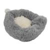 Cat Bed 2 Section Design Anti Slip Bottom Soft Comfortable Keep Warm Grey Plush Kennel for Home Pet Shop L