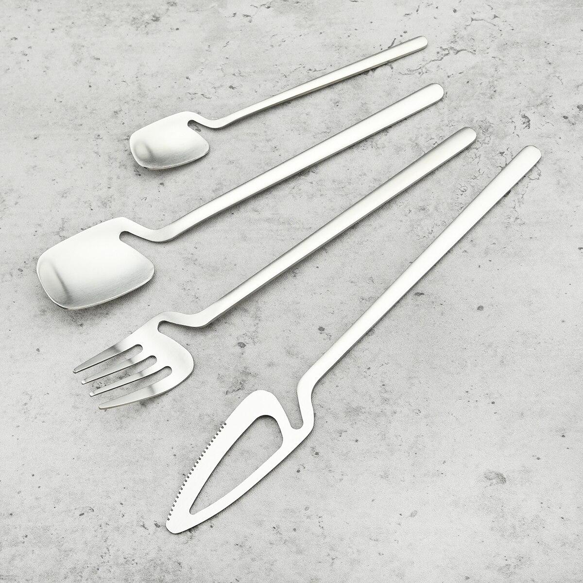 

4 компл./16 шт. 18/10 столовая посуда из нержавеющей стали матовый черный набор столовых приборов нож вилка ложка посуда кухонные столовые приборы набор столовых приборов серебряный