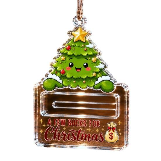 Acrylic Money Gift Holder Christmas Ornaments, Gingerbread Snowman Santa Cash Office Holiday Party for Xmas Tree, Home Decor Unique Kids