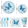 Butterfly Birthday Theme Party Supplies Birthday Decoration Butterfly Disposable Tableware Tissue Tablecloth Arrangement