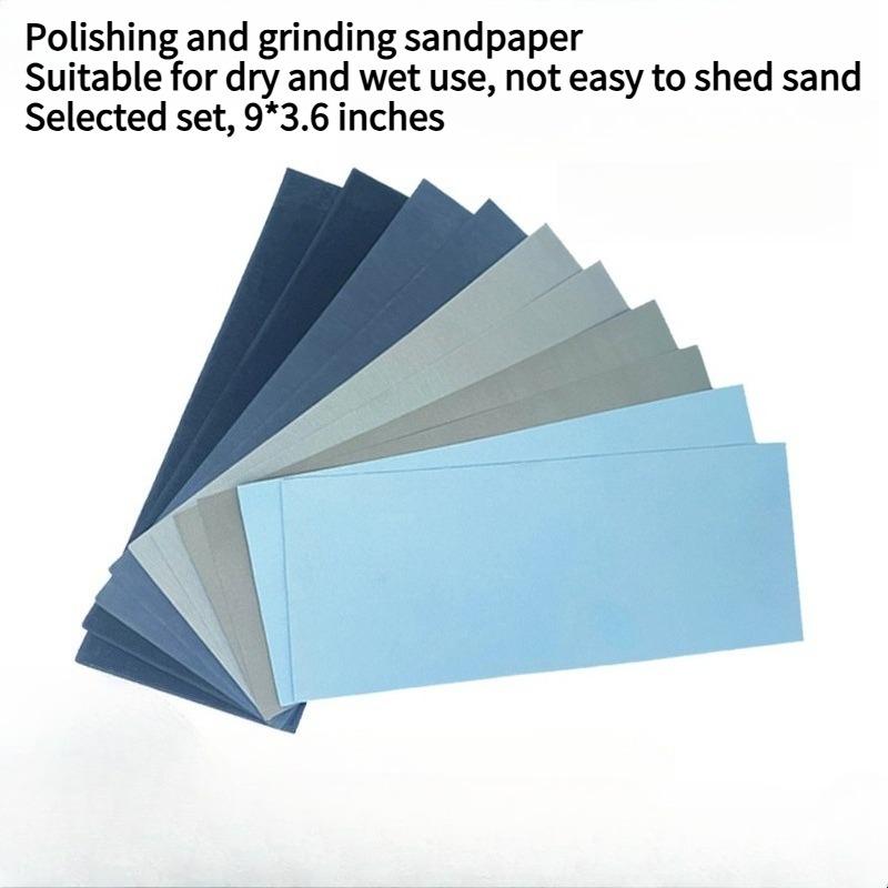 10PCS Explosive 9 * 3.6 Inch Sandpaper Dry and Wet 60 #~ 150 #set of Sandpaper