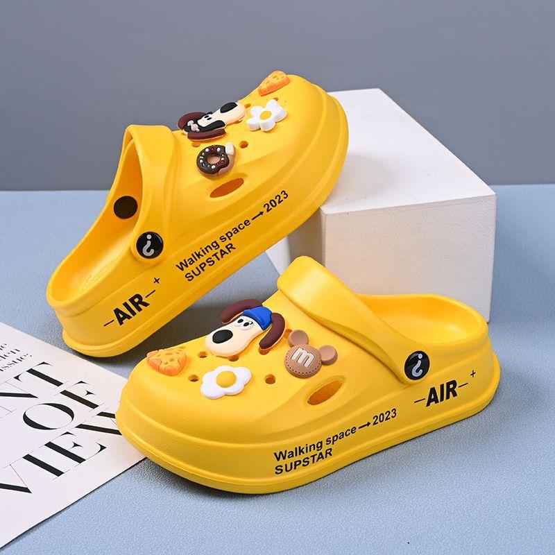 24-31 Size Children Slipper Sandals Girls Clogs Summer Beach Hole Shoes EVA Thick Bottom Anti Slip Cute Cartoon Slipper Sandals