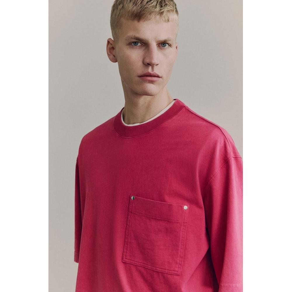 H M wasHed T sHirT cHerry Color
