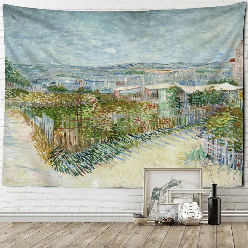 

Картина маслом Сельскохозяйственные угодья Гобелен Настенный Хиппи Психоделическое Колдовство Ван Гог Абстрактное Искусство Домашний Декор 230x180cm