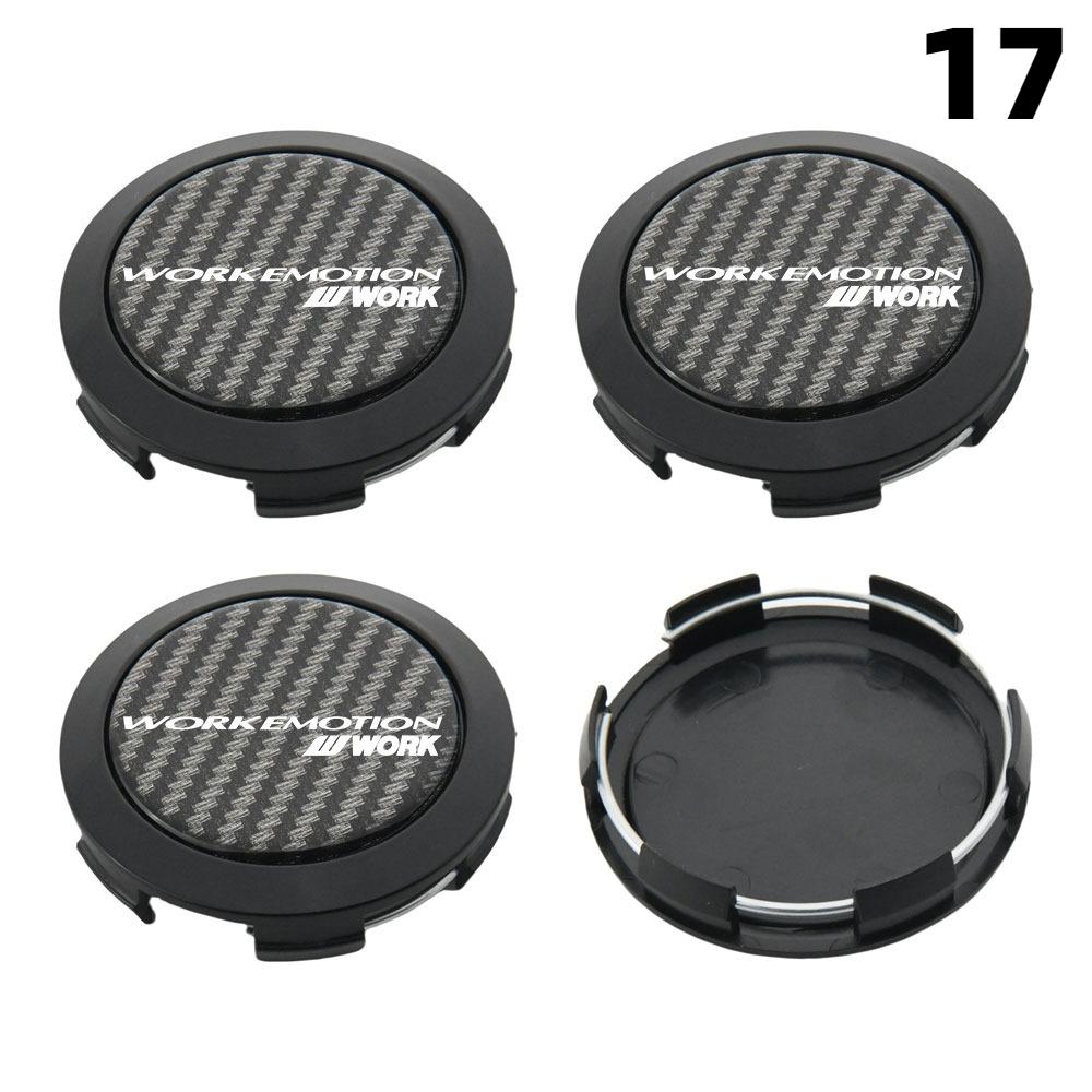 4 PZ 64MM Diametro Esterno / 62MM Diametro Interno Tappo Per Cerchi WORK EMOTION EQUIP MEISTER Logo VS & WORK Tappo Centrale Ruota Copri Ruota Auto Sportiva Tappi Mozzo