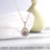 Vintage Green Purple Red Crystal Pendant Necklace Stainless Steel Geometric Choker Jewelry Party Gifts For Women Girls