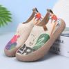 Netzstoff bemalt Reise fliegend gewebt atmungsaktiv Schuhe weiche Sohle ein Pedal faule Schuhe Damen Farbe