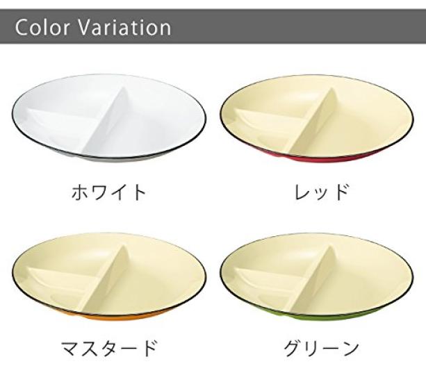 Mitani Yamanaka Lacquerware Nature Divided Oval (Mitani) Microwave-Safe Plate, White, M15702-4