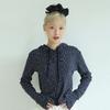 FLOWER WAFFLE SCRUNCHIE(NAVY)