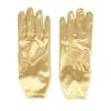 Women Elegant Satin Short Mittens Faux Pearl Pendant Decoration Solid Color Etiquette Gloves Dinner Party Opera Wedding Stage Performance