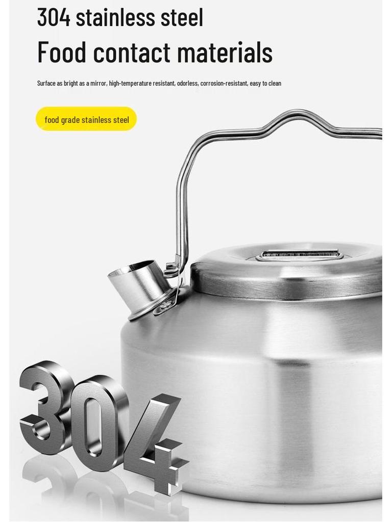 Ultralight Stainless Steel Camping Kettle - Portable Outdoor Use
