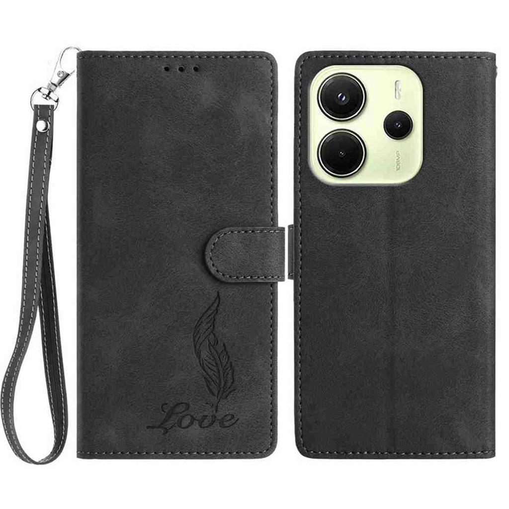 Quill Pen Embossed Pattern Flip Card Design Wallet Case for Redmi Note 14/Note 12/13C/14C/Xiaomi 14T,Xiaomi 11T,13 Lite,Mi 11 Lite,Poco X6...(8-Color)