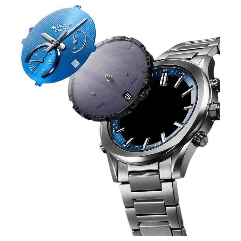 Casio EQB-1300 Serisi 100 metre su geçirmez, akıllı bağlantı, modaya uygun ve trend yarış sporları için ideal, Solar Kuvars, Çelik Kayış, EQB-1300D-2A