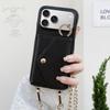 Crossbody Mirror Wallet Litchi Vegan Leather Back Phone Case