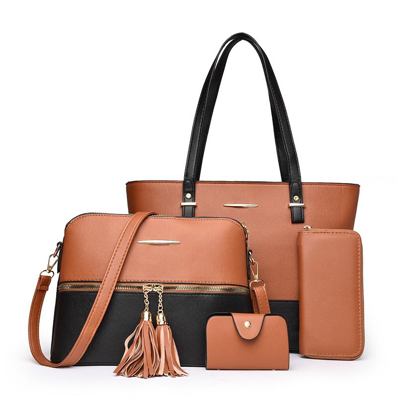 

Новая сумка-пэчворк, модная сумка через плечо контрастного цвета с бахромой, большая вместительная сумка-мессенджер, текстурная сумочка, женская сумка