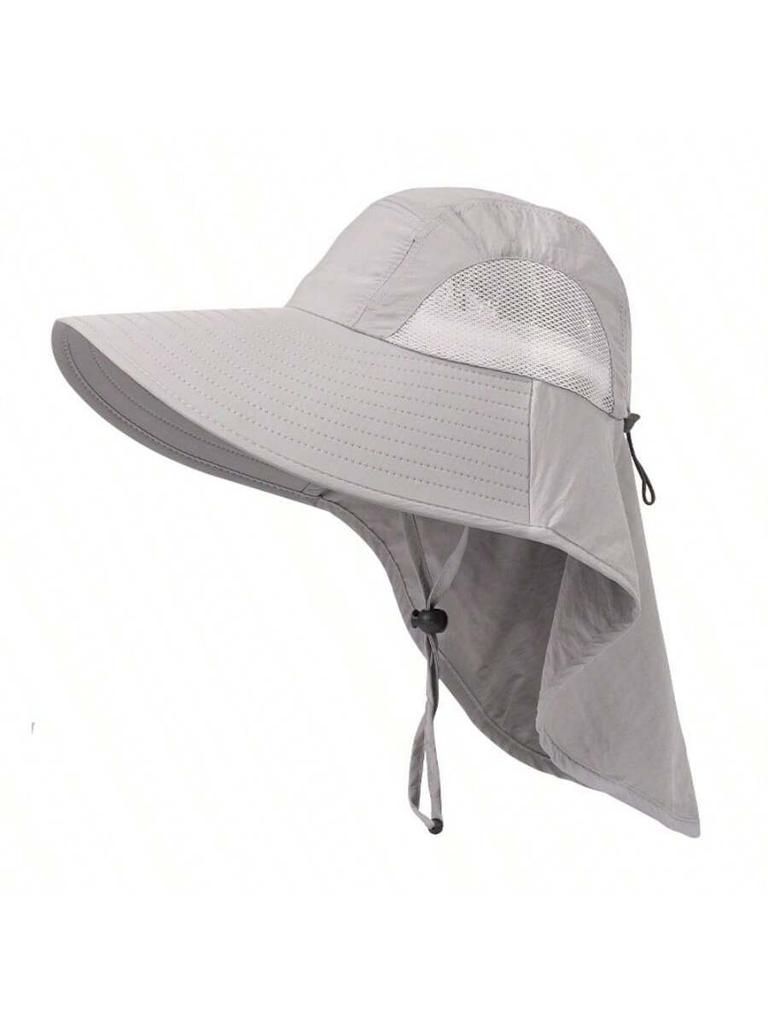 Wide Brim Sun Hat With Neck Flap UV Protection Unisex Bucket Hat For Outdoor Hiking Fishing
