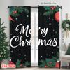 2pcs 2D flat printing Merry Christmas Popular Curtain Merry Christmas leaves Versatile 100% Polyester Without Electricity Family