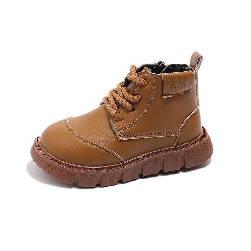2024 Children Fashion Boots for Girls Boys Winter New Korean Style Soft Comfortable Anti-slippery Versatile Chic Leather Shoes