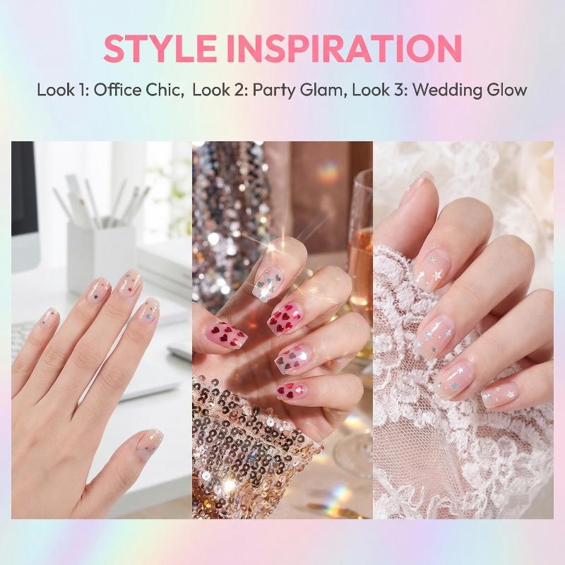 Mixed Nail Glitter 12 Grids 1mm Star Heart Sequins DIY Colorful Art for Manicure Set and Nail Design