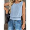 European and American Cross-border Summer New Women's Round Neck Sleeveless Hem Pleated Casual Vest