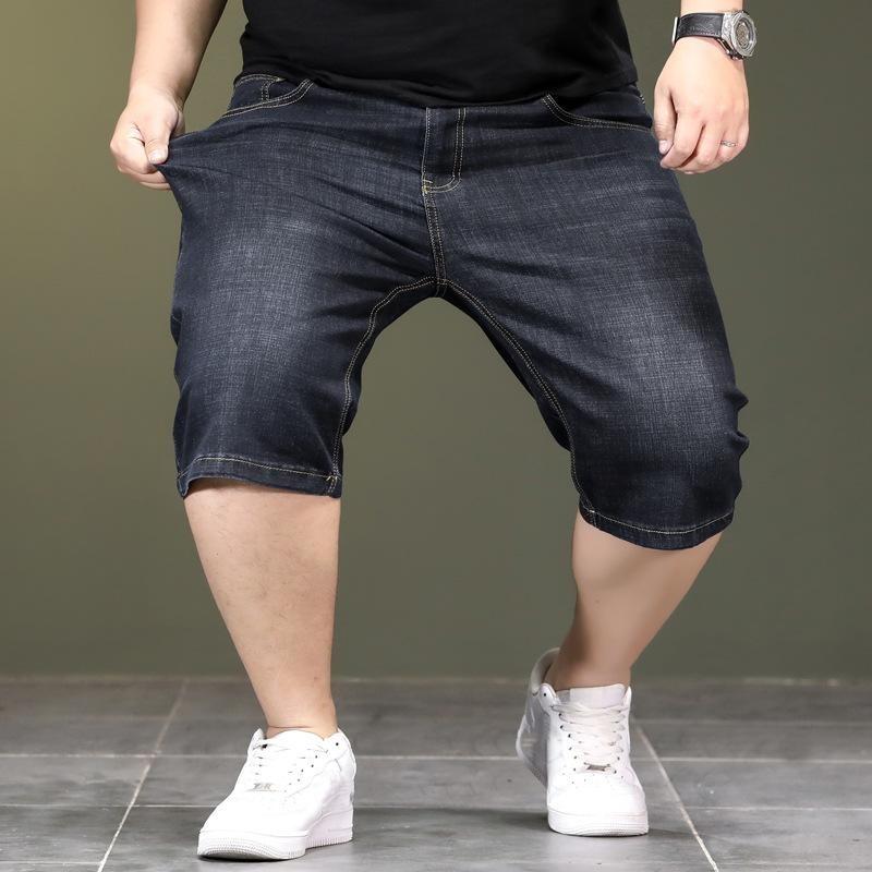 Pantaloncini in denim lavato da uomo, nuovi, alla moda, blu, per primavera ed estate, sottili, casual, versatili, larghi e larghi, taglie forti, per uomo.
