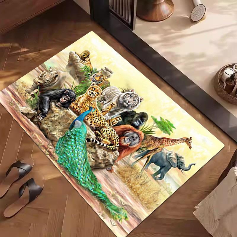 1Pc Animal World Print Rug - home decoration Carpet For Living Room Bedroom Flooring Computer Chair Area Rug