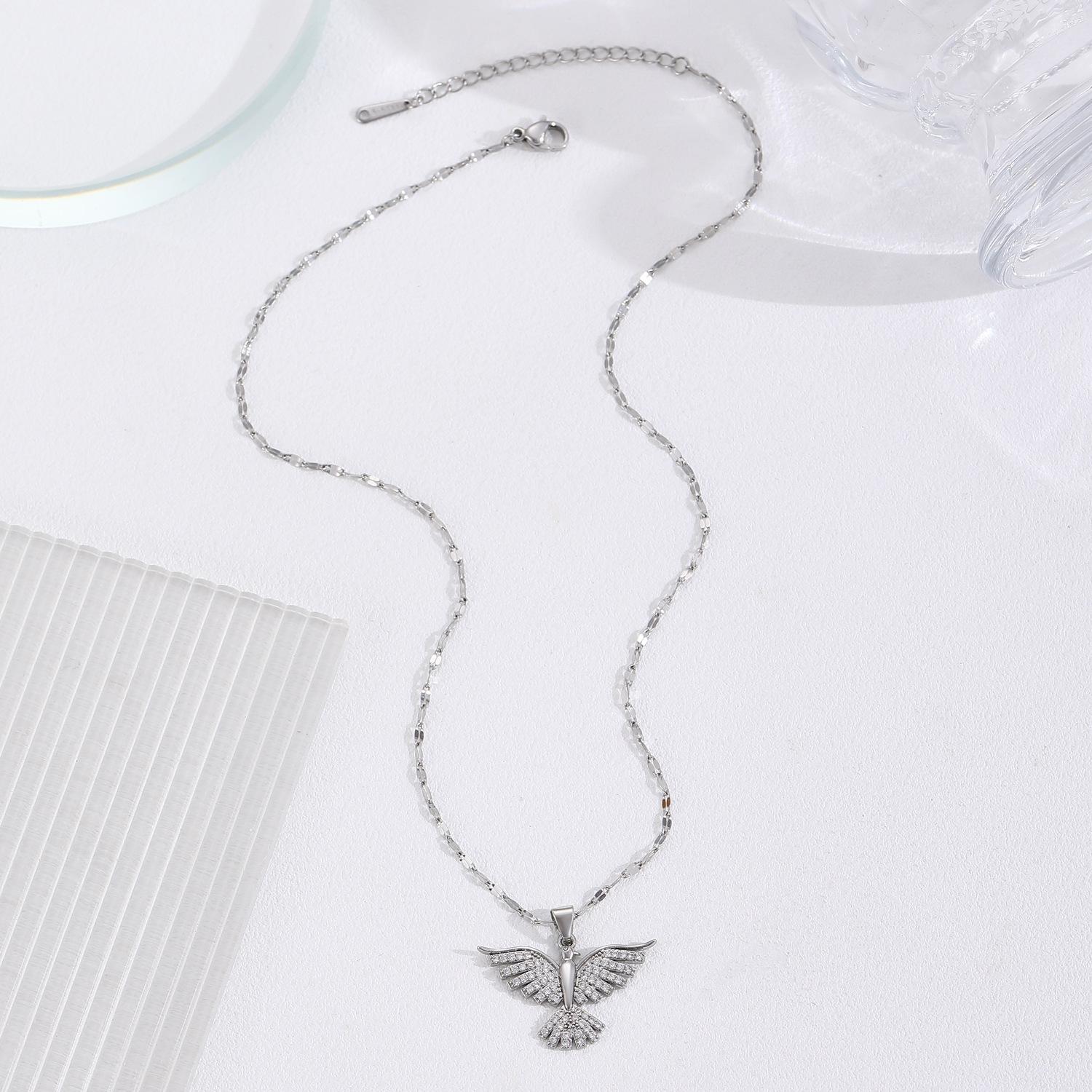 

Модное ожерелье с крыльями Феникса для женщин, роскошный универсальный медный комплект, элегантное ожерелье с цирконом по индивидуальному заказу 1 pcs