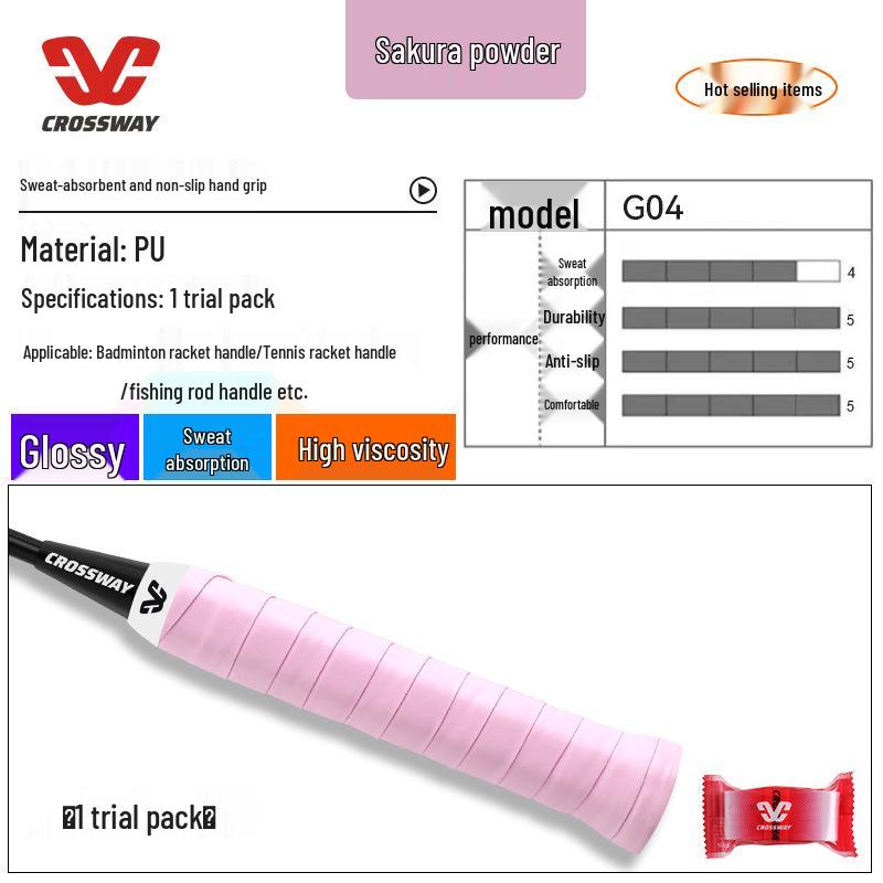 Candy Anti-Slip Sweat-Absorbent Badminton/Tennis Racket Grip - Shock-Absorbing, Individually Packed.