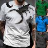 Men T-shirt O Neck Breathable Easy To Match Mighty 3D Print Short Sleeves Pullover Scorpion Print Contrast Color Summer Tops Daily Clothes