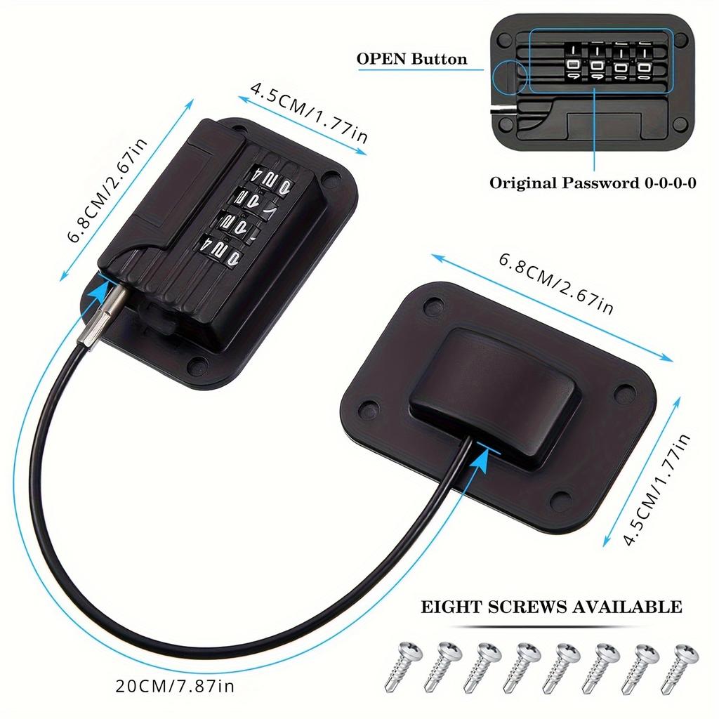 1set Password Refrigerator Fridge Freezer Door Lock, No Tools Need Or Drill, For Kitchen Refrigerator, Cabinets, Drawers, Closets, Windows, Doors