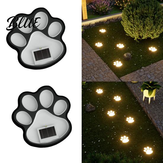 Patio Solar Lighting Stake Waterproof Print Light Lawn Dog Paw LED Garden Long-lasting Lamps Outdoor Decorative Footpath Light for