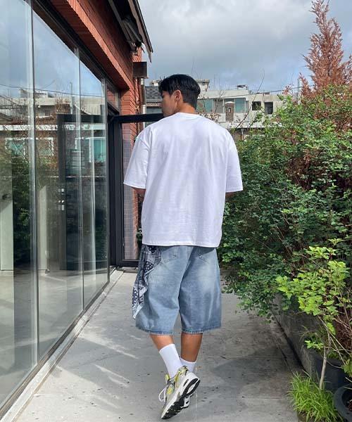 BYMONO [Big Sizes Xl-6Xl] Mono Shoulder-Cut Double-Cut Oversized Short Sleeve T-Shirt