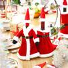 Creative Christmas Wine Bottle Set Golden Velvet Dress Wine Bottle Covers Sleeve Santa Snowman Xmas New Year Dinner Table Decor
