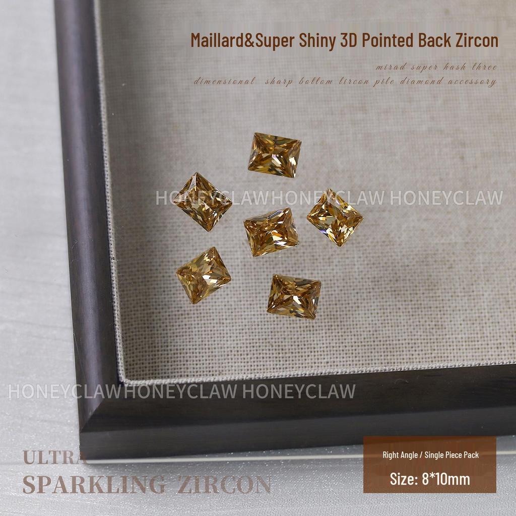 Champagne & Light Coffee Zircon Nail Art Gems: Large Pointed, Teardrop, Horse Eye, Pigeon Egg Shapes