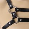 Men'S Faux Leather Chest Harness Buckles Bondage Clubwear Costume Black